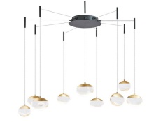Abra Lighting 10064PN-MB.BB-Athena - 9- Light Octopus Pendant with Teardrop Crystal