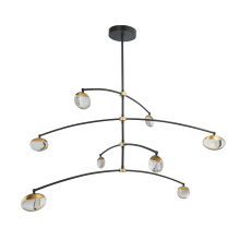 Abra Lighting 10068PN-MB.BB-Athena - 8-Light Crystal Teardrop Cylinder Glass Pendant