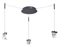 Abra Lighting 10071PN-MB-Atlas - 3- Light Octopus Pendant with Diamond Crystal