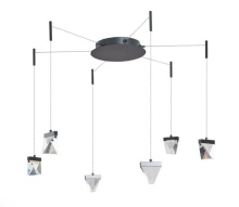 Abra Lighting 10072PN-MB-Atlas - 6- Light Octopus Pendant with Diamond Crystal