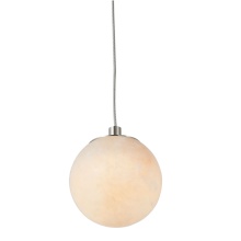 Abra Lighting 10166PN-BN-Stone - Alabaster Stone Orb Pendant includes 120" Cord and Uni-Jack Plug