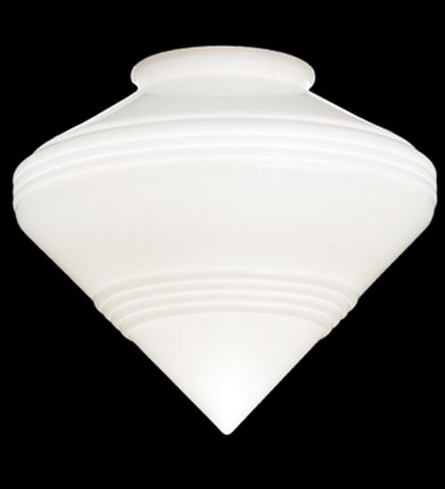 9" Wide Revival Schoolhouse Deco Cone 4" Neck Shade