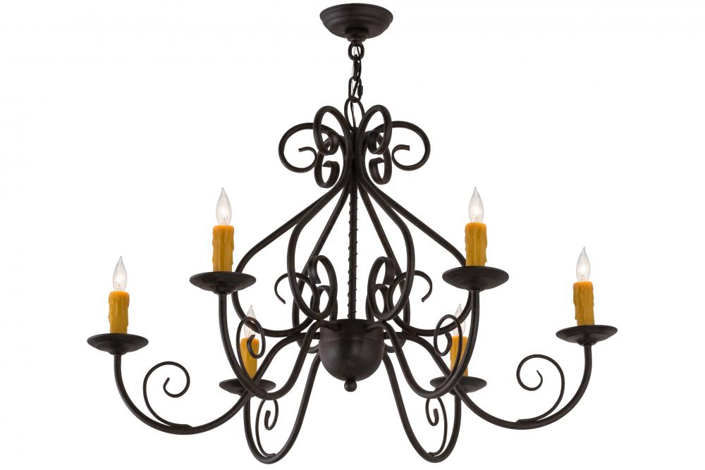 36" Wide Jenna 6 Light Chandelier