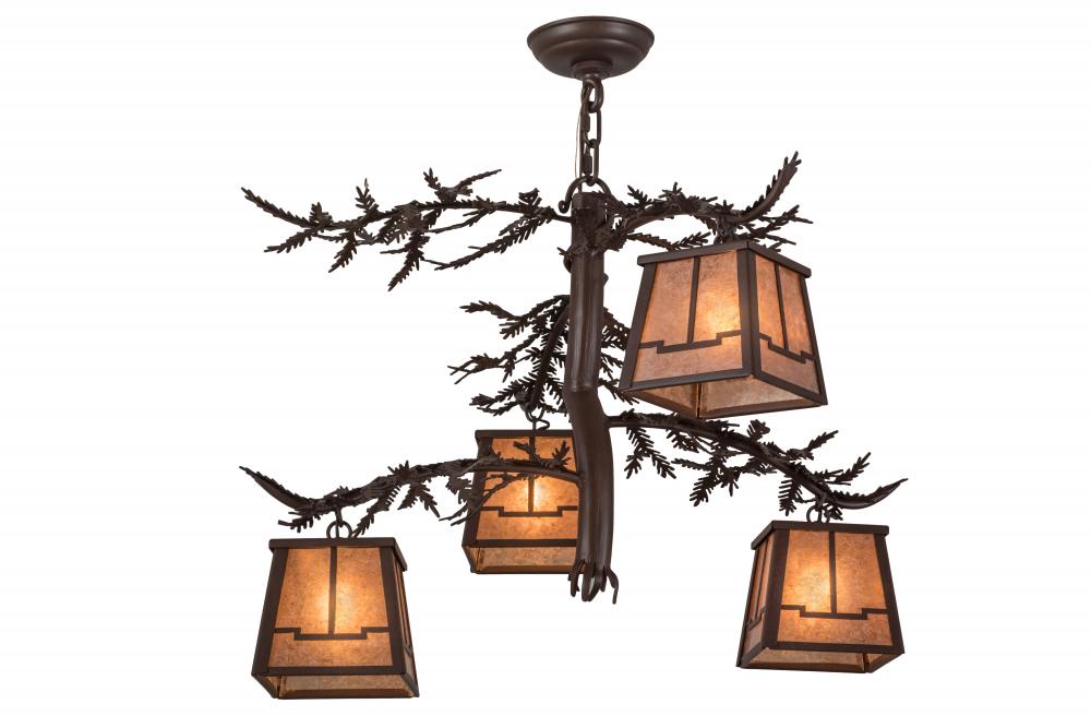 28"W Pine Branch Valley View 4 LT Chandelier