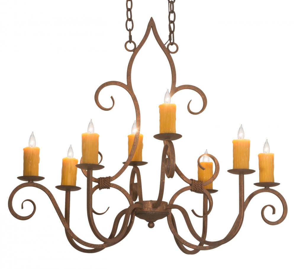 36" Long Clifton 8 Light Oblong Chandelier