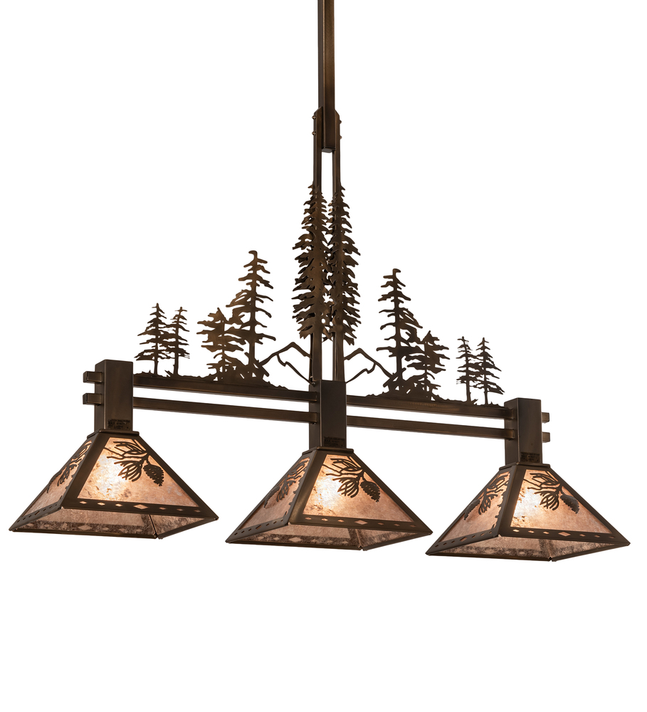 45" Long Tall Pines 3 Light Island Pendant