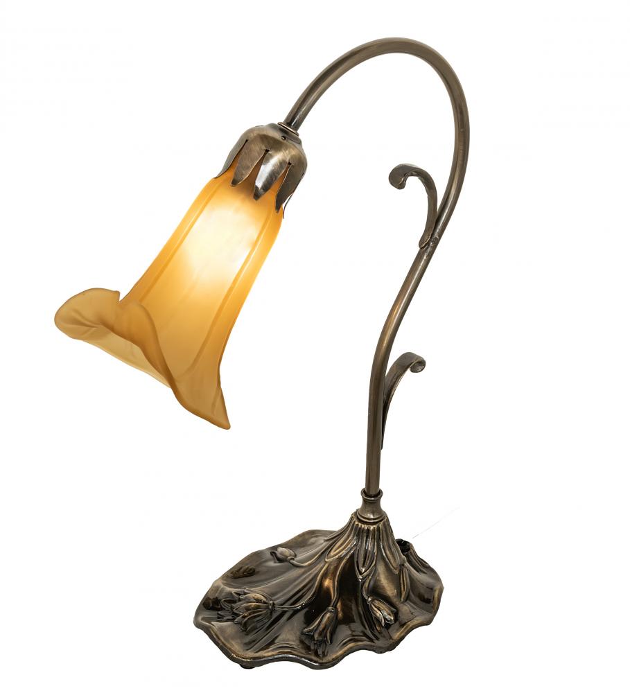 15" High Amber Pond Lily Accent Lamp