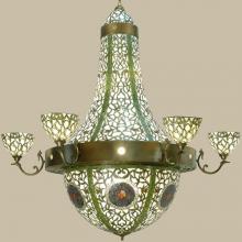 Meyda Blue 111778 - 72"W Grand Tulip Medallion 6 Arm Chandelier