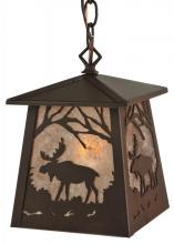 Meyda Blue 133124 - 7" Square Moose at Dawn Mini Pendant