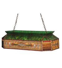 Meyda Blue 50159 - 40" Long Gold Fringe Oblong Pendant