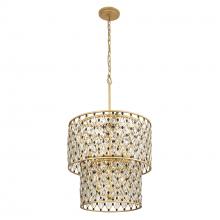 Varaluz 345C07FGMB - Windsor 7-Lt 2-Tier Crystal Chandelier - French Gold/Matte Black