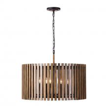 Varaluz 387P08MBW - Suratto 8-Lt Pendant - Matte Black/Medium Walnut