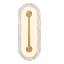 Arabela Lighting 65051 - 18" Zubris Outdoor Aluminum Sconce in Gold with Veined Alabaster Glass