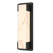 Arabela Lighting 65090 - 16" Standish Outdoor Aluminum Sconce in Charcoal Black Finish with Faux Alabaster Resin Shade