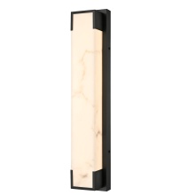 Arabela Lighting 65091 - 24" Standish Outdoor Aluminum Sconce in Charcoal Black Finish with Faux Alabaster Resin Shade