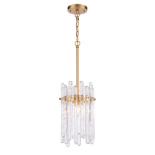 Arabela Lighting 85104-1 - 9" Icicles Pendant in Brass with Handmade Textured Glass Rods