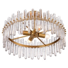 Arabela Lighting 85109-4 - 21" Icicles Semi Flush in Brass with Handmade Textured Glass Rods