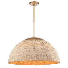 Arabela Lighting 85111-6 - 36" Manila Pendant in Brass with Natural Corn Leaf