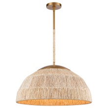 Arabela Lighting 85112-4 - 24" Manila Pendant in Brass with Natural Corn Leaf