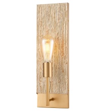 Arabela Lighting 85114-1 - 18" Manila Wall Sconce in Brass with Natural Corn Leaf