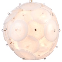 Arabela Lighting 85122-12 - 26" Tallulah Pendant in Lacquered Gold with White Swirl Glass with clear edging