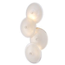 Arabela Lighting 85125-3 - 27.5" Tallulah Sconce in Lacquered Gold with White Swirl Glass and clear edging