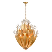 Arabela Lighting 85133-16 - 42" Callista Chandelier in Antique Gold Leaf with Clear Crytal