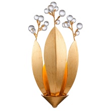 Arabela Lighting 85135-1 - 15" Callista Wall Sconce in Antique Gold Leaf with Clear Crytal