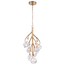 Arabela Lighting 85181-7 - 34" Freeform Chandelier in Antique Gold with Clear Art glass spheres
