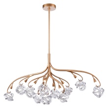Arabela Lighting 85183-11 - 57" Freeform Chandelier in Antique Gold with Clear Art glass spheres