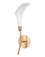 Arabela Lighting 85194-1 - 20.5" Calla Wall Sconce in Natural Brass with Clear Hand-formed glass flowers