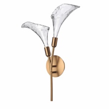 Arabela Lighting 85195-2 - 27" Calla Sconce in Natural Brass with Clear Hand-formed Glass Flowers