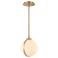 Arabela Lighting 85221-1 - 10" Lumis Pendant in Lacquered Gold With Faux Alabaster shade