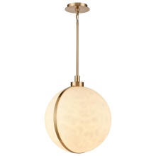 Arabela Lighting 85222-1 - 18.5" Lumis Pendant in Lacquered Gold With Faux Alabaster shade
