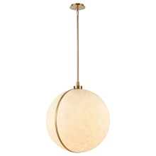 Arabela Lighting 85223-1 - 26.5" Lumis Pendant in Lacquered Gold With Faux Alabaster shade