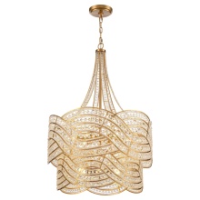 Arabela Lighting 85232-12 - 39" Anatasia Chandelier in Lacquered Gold with Clear crystal filigree