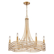 Arabela Lighting 85233-6 - 25" Anatasia Chandelier in Lacquered Gold with Clear crystal filigree