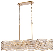 Arabela Lighting 85234-8 - 47" Anatasia Linear Chandelier in Lacquered Gold with Clear crystal filigree