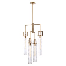 Arabela Lighting 85241-4 - 36.5" Jayden Chandelier in Lacquered Gold with slender water glass