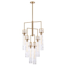 Arabela Lighting 85242-6 - 44.5" Jayden Chandelier in Lacquered Gold with slender water glass