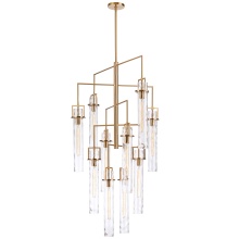 Arabela Lighting 85243-10 - 58" Jayden Chandelier in Lacquered Gold with slender water glass