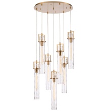 Arabela Lighting 85244-7 - 46.5" Jayden Chandelier in Lacquered Gold with slender water glass