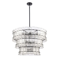 Arabela Lighting 85250-16 - 35.5" Sophie Pendant in Matte Black with Textured Rectangular Glass Panels