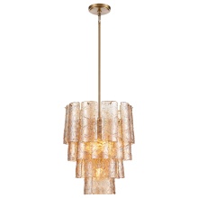 Arabela Lighting 85261-5 - 21" Fire and Ice Chandelier in Lacquered Gold with textured Champagne Glass