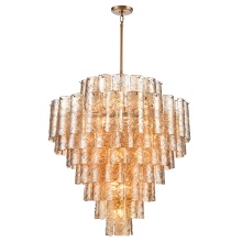 Arabela Lighting 85263-21 - 37" Fire and Ice Chandelier in Lacquered Gold with textured Champagne Glass