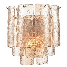 Arabela Lighting 85264-2 - 13" Fire and Ice Wall Sconce in Lacquered Gold with textured Champagne Glass