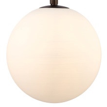 Arabela Lighting 85276-1 - 13.75" Concentra Pendant in Dark Bronze with Striated White Glass Globes