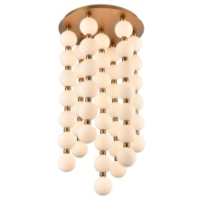 Arabela Lighting 85283-47 - 40" Mod Chandelier in Satin Brass with White Striated Glass Globes