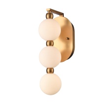 Arabela Lighting 85288-3 - 15.25" Mod Sconce in Satin Brass with White Striated Glass Globes
