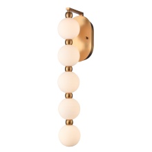 Arabela Lighting 85289-5 - 25" Mod Sconce in Satin Brass with White Striated Glass Globes